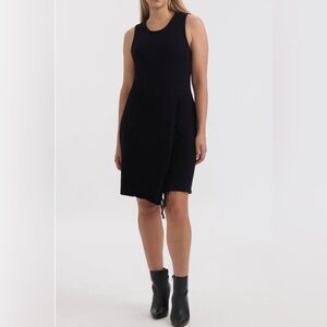 Ellen Tracy Black Fringe Sleeveless Sheath Dress